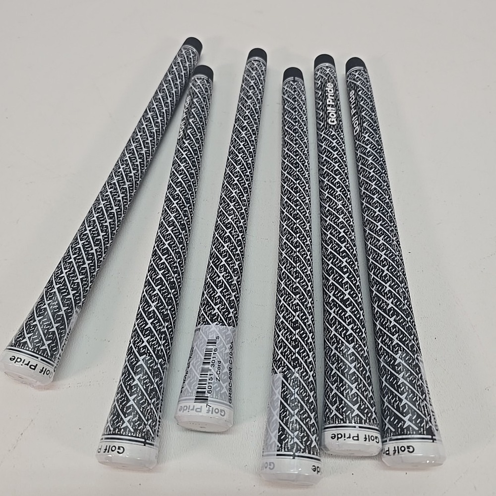 Brand New Golf Pride Z-Grip Full Cord, Standard - Black/White Lot Of 6